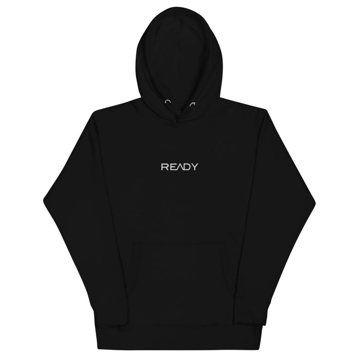 Embroidered Unisex Hoodie - Black/White