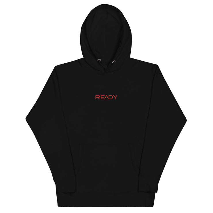 Embroidered Unisex Hoodie - Black/Red