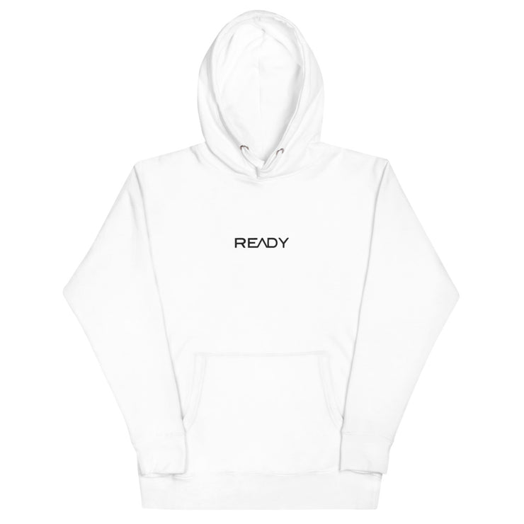 Embroidered Unisex Hoodie - White/Black